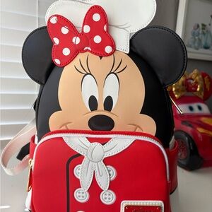 Disney Minnie Mouse Chef Backpack - Red, Black, and White